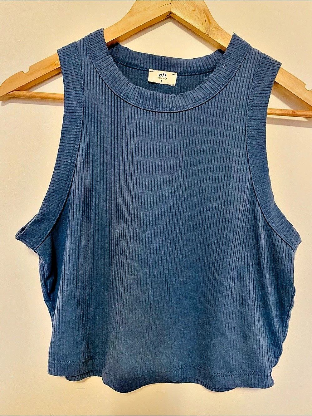 NLT 4x2 Rib Tank Blue Ribbed Tank Top M/L